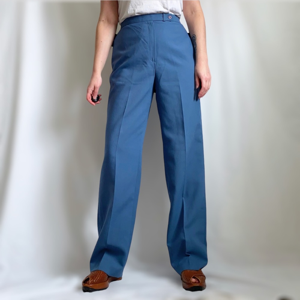 Vintage 70s/80s cornflower blue pants/trousers